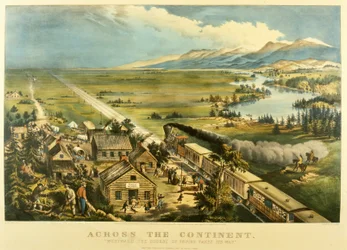 "Do outro lado do continente, para o oeste, o curso do Império segue seu caminho", 1868